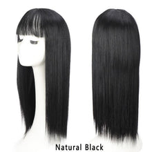 Load image into Gallery viewer, Long Straight With Bangs Synthetic Wigs For Black/White Women Natural Black Brown Gray Heat Resistant Fiber Hair Wigs For Black Women Cosplay Wigs For Women Gifts for Girlfriends