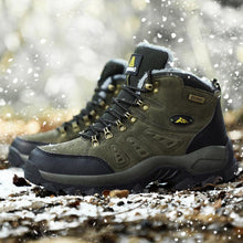 Load image into Gallery viewer, Winter Hiking Shoes Mens Boots Warm Snow Outdoor Sport Combat Boots High Top Non-slip Ankle Boots Winter Warm Outdoor Walking Lace Up Anti-Slip Breathable Ankle Booties Casual Outdoor Shoes