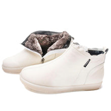 Load image into Gallery viewer, Women Genuine Leather Ankle Boots Warm Fur Waterproof Slip On Super Comfortable Booties Autumn Winter Shoes Keep Warm Anti-Slip Soft Sole Warm Fur Lined Winter Ankle Booties