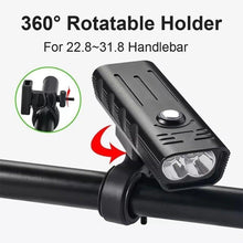 Load image into Gallery viewer, Bicycle Light Powerful USB Rechargeable Flashlight Waterproof Road Bike Lights Lantern Front Cycling Headlight Bicycle Lights Super Bright 3 LED Bike Ultra Bright Lights For Night Riding