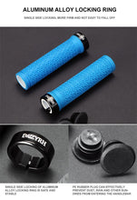 Load image into Gallery viewer, Shock Absorption Mountain Road Cycling Bike Bicycle Handlebar Cover Grips Smooth Soft Rubber Anti-slip Handle Grip Lock Bar End Premium Bike Handlebar Grips Single Lock-on Bike Grips Professional Mountain Bicycle Handlebar Locking Grips