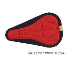 Load image into Gallery viewer, Comfortable Mountain Bike 3D Saddle Cover Thick Breathable Ultra Soft Bicycle Saddles Silicone Sponge Bike Seat Cushion Bicycle Exercise Bike Seat Pad Comfort Road Bicycle Seat Covers Spin Bike Cycling Seat Cushions Indoor Outdoor Saddle For Men