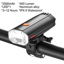 Load image into Gallery viewer, Waterproof Bike Light Set USB High/Low Beam Bicycle Lamp Headlight LED Cycling Flashlight Super Bright Bicycle Front Headlight 5 Light Modes Large Capacity Battery With Power Bank Function 1000 Lumen