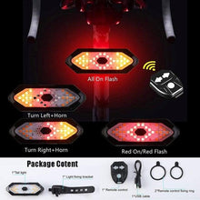 Load image into Gallery viewer, Rear Lamp Smart Bike Wireless Remote Turn Signal Lights Bicycle LED Taillight Personal Bicycle LED Rechargeable USB Bicycle Tail Light Wireless Remote Control Back Bike Light For Night Riding Safety Warning Cycling Lights