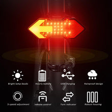 Load image into Gallery viewer, Wireless Remote Turn Signal Bicycle Light Indicator Smart LED Bike Taillight USB Rechargeable Cycling Rear Lamp USB LED Wireless Bike Rear Light Remote Control Bike Brake Light Bicycle Cycling Safety Outdoor Flashlight