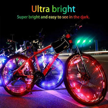 Load image into Gallery viewer, Waterproof LED Bike Wheel Light Bicycle Spoke Light Bicycle Tire Light Strips Cycling Safety Warning Lamp Bike Wheel Lights Safety Warning Tire Strip Light For Night Riding Glow Light Fun Safety Light Bike Accessories For Kids