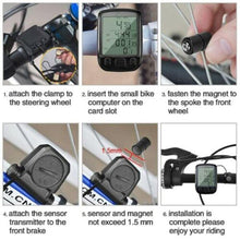 Load image into Gallery viewer, LCD Digital Bicycle Computer Waterproof Cycle Bike Stopwatch Wire Odometer Speedometer Automatic Wake-Up Cycling Computer LCD Backlight Displays Cycling Accessories Accurate Speed Tracking