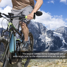 Load image into Gallery viewer, Handlebar Bike Mirror Bicycle Rear view Lens Wide-Angle Safety Mirror Mountain Road Bicycle Wide-Angle Reflector Rotatable Handlebar Mirror Wide Angle Bicycle Mirror Cycling Rear View Mirror Shockproof Acrylic Convex Mirror Safe Rearview Mirror
