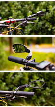 Load image into Gallery viewer, Bike Wide Range Back Sight Reflector Bike Mirror Bicycle Handlebar Rear View Mirror Bike Rear view Mirror Left With Light Reflector Safer No-Shock Bicycle Mirror Rearview Mirror Universal For Bike Bicycle