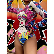 Load image into Gallery viewer, Surfing Swimsuit For Women Bikini Long Sleeve Swimwear Tiger Print Push Up Summer Bath Suit Two Piece Surfing Rash Guard Bikini Long Sleeve Swimsuit Set