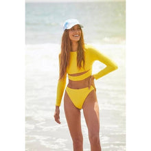 Load image into Gallery viewer, Surfing Swimsuit For Women Bikini Long Sleeve Swimwear Tiger Print Push Up Summer Bath Suit Two Piece Surfing Rash Guard Bikini Long Sleeve Swimsuit Set