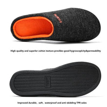 Load image into Gallery viewer, Men's Cotton Fabric Slippers Indoor Non-Slip Home Fur Couple Flat Men Winter Slipper Cotton Memory Foam Slippers Comfort Knitted Cotton-blend Closed Toe House Indoor Outdoor Shoes