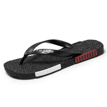 Load image into Gallery viewer, Black Man House Slippers Elegant Flip Flop Pool Slippers Summer Sandals Men's Shoes Breathable Air Mesh Comfortable Leather Flip Flops Non-Slip Sport Cushion Beach Outdoor Walking Slippers