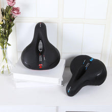 Load image into Gallery viewer, Reflective Breathable Bike Saddle Cushion Leather Surface Seat Mountain Bicycle Shock Absorbing Hollow Bike Seat For Women Or Men Bicycle Saddle Replacement Padded Soft High Density Memory Foam With Dual Shock Absorbing