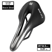 Load image into Gallery viewer, Ultra Light Comfortable Bicycle Saddle Mountain Road Bike Seat Soft Leather Hollow Breathable Cushion Seat Ergonomics Design Breathable Suspension Gel Bike Saddle Cushion For Mountain Bike Road Bike