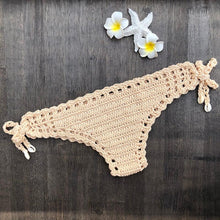 Load image into Gallery viewer, Handmade Vintage Crochet Bikinis Knitted Cotton Swimwear Women's Crochet Swimsuit Two Pieces Bathing Suits Bikini Swimsuit Top Bottom Bandage Modern Women Beachwear For Summer