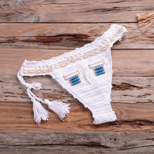 Load image into Gallery viewer, Vintage Blue Bikinis 2 Piece Halter Bikini Set Women High Waist Sequin Swimsuit Set Handmade Crochet High Quality Swimsuit Women Push Up Swimwear Knitted Beach Wear Bathing Suit