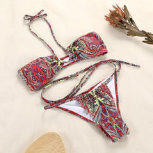 Load image into Gallery viewer, Bikinis Micro Adjustable Swimwear Women Summer Bikini Set Modern Colorful Print Beach Wear Women's Comfortable Swimsuit Knotted String Triangle Bikini Tie Side High Cut Bikini Set
