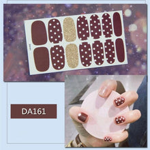 Load image into Gallery viewer, Nail Wraps Polish Decals Strips Golden Glitter 3D Adhesive Full Nail Art Stickers Manicure Kits Women Nail Decorations Accessories Metal Curve Stripe Lines Design Letter Nail Sticker Adhesive Decoration Template Nail Tool Decorations