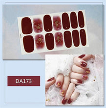 Load image into Gallery viewer, Nail Wraps Polish Decals Strips Golden Glitter 3D Adhesive Full Nail Art Stickers Manicure Kits Women Nail Decorations Accessories Metal Curve Stripe Lines Design Letter Nail Sticker Adhesive Decoration Template Nail Tool Decorations