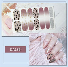 Load image into Gallery viewer, Nail Wraps Polish Decals Strips Golden Glitter 3D Adhesive Full Nail Art Stickers Manicure Kits Women Nail Decorations Accessories Metal Curve Stripe Lines Design Letter Nail Sticker Adhesive Decoration Template Nail Tool Decorations
