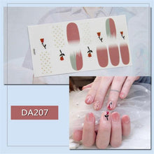 Load image into Gallery viewer, Nail Wraps Polish Decals Strips Golden Glitter 3D Adhesive Full Nail Art Stickers Manicure Kits Women Nail Decorations Accessories Metal Curve Stripe Lines Design Letter Nail Sticker Adhesive Decoration Template Nail Tool Decorations