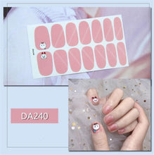 Load image into Gallery viewer, Nail Wraps Polish Decals Strips Golden Glitter 3D Adhesive Full Nail Art Stickers Manicure Kits Women Nail Decorations Accessories Metal Curve Stripe Lines Design Letter Nail Sticker Adhesive Decoration Template Nail Tool Decorations