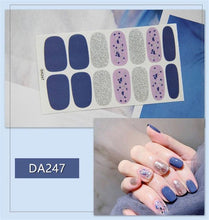 Load image into Gallery viewer, Nail Wraps Polish Decals Strips Golden Glitter 3D Adhesive Full Nail Art Stickers Manicure Kits Women Nail Decorations Accessories Metal Curve Stripe Lines Design Letter Nail Sticker Adhesive Decoration Template Nail Tool Decorations