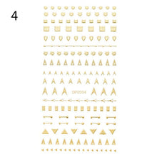 Load image into Gallery viewer, Black White 3D Nail Stickers Metal Gold Silver Geometric Tassel Strip Line Adhesive Transfer Decals Nail Art Design Gold Silver Metal Nail Sticker Metallic Curve Strip Line Nail Decal Self-Adhesive 3D Wave Design Nail Tips Decorations Manicure for Women