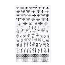 Load image into Gallery viewer, Black White 3D Nail Stickers Metal Gold Silver Geometric Tassel Strip Line Adhesive Transfer Decals Nail Art Design Gold Silver Metal Nail Sticker Metallic Curve Strip Line Nail Decal Self-Adhesive 3D Wave Design Nail Tips Decorations Manicure for Women