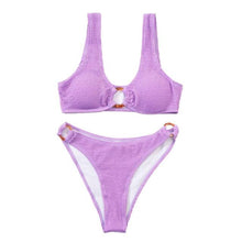 Load image into Gallery viewer, Women One-Shoulder Bikini Swimsuit Women Push Up Swimwear Women's Bathing Suit Comfortable Bikini Ribbed Two Piece Swimsuit Bikini Set Summer Bathing Suit Beach Wear Swimming Suit