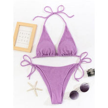Load image into Gallery viewer, Women One-Shoulder Bikini Swimsuit Women Push Up Swimwear Women's Bathing Suit Comfortable Bikini Ribbed Two Piece Swimsuit Bikini Set Summer Bathing Suit Beach Wear Swimming Suit