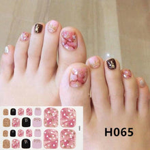 Load image into Gallery viewer, Toe Nail Sticker Wraps Adhesive Decals Toenail Polish Strips DIY Pedicure Foot Decals Manicure Strips Decals Full Wraps Women Glitter Toenail Nail Polish Strips Decals Full Wraps Self Adhesive Toe Nail Tip Full Toe Nail Wraps Feet Decorations