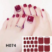 Load image into Gallery viewer, Toe Nail Sticker Wraps Adhesive Decals Toenail Polish Strips DIY Pedicure Foot Decals Manicure Strips Decals Full Wraps Women Glitter Toenail Nail Polish Strips Decals Full Wraps Self Adhesive Toe Nail Tip Full Toe Nail Wraps Feet Decorations