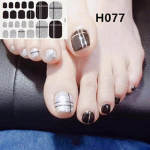 Load image into Gallery viewer, Toe Nail Sticker Wraps Adhesive Decals Toenail Polish Strips DIY Pedicure Foot Decals Manicure Strips Decals Full Wraps Women Glitter Toenail Nail Polish Strips Decals Full Wraps Self Adhesive Toe Nail Tip Full Toe Nail Wraps Feet Decorations
