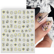 Load image into Gallery viewer, 3D Nails Sticker Spring Cartoon Animals Flowers Leaves Self Adhesive Decals Sliders Nail Art Accessories Decoration Decal Self-Adhesive 3D Wave Design Decoration for Women Girls Tape Nail Art Stickers Decal Decoration