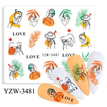 Load image into Gallery viewer, Avocado Fruit Transfer Nail Stickers Charms Winter Water Sticker For Nails Sliders Character Image Tattoo Decal Decoration Cute Summer Nail Art Stickers Summer Fruit Stickers on Nails Unicorn Banana Cherry Avocado Dog Strawberry Nail Art Decals