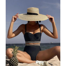 Load image into Gallery viewer, Bikini New 2 Piece Women Swimsuit Women's High Waist Bikini Set Fashion Puff Sleeve Swimwear Set Bathing Suits Solid Color Short Puff Sleeve Summer High Waist Cut Backless Bathing Suit Beachwear