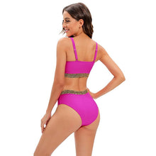 Load image into Gallery viewer, Bikini New 2 Piece Women Swimsuit Women's High Waist Bikini Set Fashion Puff Sleeve Swimwear Set Bathing Suits Solid Color Short Puff Sleeve Summer High Waist Cut Backless Bathing Suit Beachwear
