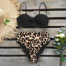 Load image into Gallery viewer, Bikini Female Swimsuit Women Swimwear Push Up Bikinis Set High Waist Swimming Suits Two Piece Set Women Swimsuit Solid Printed Bikini Push-Up Pad Swimwear Set Beachwear Ruffled Bathing Suit