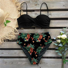 Load image into Gallery viewer, Bikini Female Swimsuit Women Swimwear Push Up Bikinis Set High Waist Swimming Suits Two Piece Set Women Swimsuit Solid Printed Bikini Push-Up Pad Swimwear Set Beachwear Ruffled Bathing Suit
