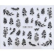 Load image into Gallery viewer, Nail Stickers for Manicure Nail Sticker Sliders For Nails Decal Self-adhesive Nails Figures Transfer Black Accessories Sliders Manicure Decoration 3D Nail Supplies Holographic Decals Transfer Sliders Nail Design Manicures Nail Self-Adhesive Sticker