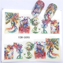 Load image into Gallery viewer, Sliders For Nails Winter Nail Stickers Elk Wolf Animal Sticker Figure Art Transfer Flowers Butterflies Watermark Water Slider Art Nail Stickers Sexy Girl Designs Comics Water Transfer Decals Manicure Lips Nail Art Decorations Slider Nail Art Stickers