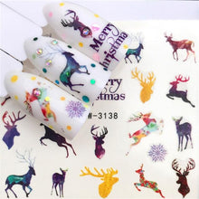 Load image into Gallery viewer, Sliders For Nails Winter Nail Stickers Elk Wolf Animal Sticker Figure Art Transfer Flowers Butterflies Watermark Water Slider Art Nail Stickers Sexy Girl Designs Comics Water Transfer Decals Manicure Lips Nail Art Decorations Slider Nail Art Stickers