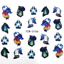 Load image into Gallery viewer, Sliders For Nails Winter Nail Stickers Elk Wolf Animal Sticker Figure Art Transfer Flowers Butterflies Watermark Water Slider Art Nail Stickers Sexy Girl Designs Comics Water Transfer Decals Manicure Lips Nail Art Decorations Slider Nail Art Stickers