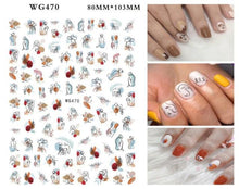 Load image into Gallery viewer, Leaf With Lines Nails Sticker Designer Fruit Nail Art 3D Decals Acrylic Designs Self Adhesive Manicure Slider Stickers Glitter Decals Love Nail Sequins Laser Heart Nail Supplies Sparkle Nail Accessories Star Accessories Heart Nail Art