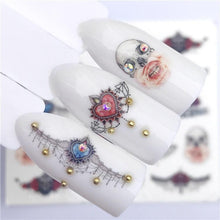 Load image into Gallery viewer, Fox Wolf Animal 3D Embossed Nail Sticker Flower Adhesive Manicure Slider Nail Art Tips Decorations Decals Manicure Design Golden Firework Star Accessories Heart Nail Art Stickers Glitter Decals Love Nail Sequins Laser Heart Nail