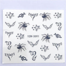 Load image into Gallery viewer, Fox Wolf Animal 3D Embossed Nail Sticker Flower Adhesive Manicure Slider Nail Art Tips Decorations Decals Manicure Design Golden Firework Star Accessories Heart Nail Art Stickers Glitter Decals Love Nail Sequins Laser Heart Nail