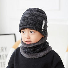 Load image into Gallery viewer, Winter Scarf Hat Set Outdoor Sport Warm Beanies Hat For Men Knitted Hats Bandana Hiking Camping Kid Neck Warmer Cap Neck Gaiter Winter Knitted Beanie Scarf Men Hat Neck Warmer Gaiter Face Cover Winter Beanie Hat Scarf Set Fleece Lined Skull Cap Winter Hat