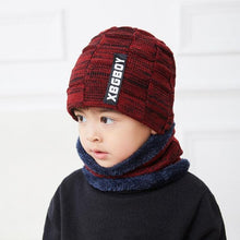 Load image into Gallery viewer, Winter Scarf Hat Set Outdoor Sport Warm Beanies Hat For Men Knitted Hats Bandana Hiking Camping Kid Neck Warmer Cap Neck Gaiter Winter Knitted Beanie Scarf Men Hat Neck Warmer Gaiter Face Cover Winter Beanie Hat Scarf Set Fleece Lined Skull Cap Winter Hat